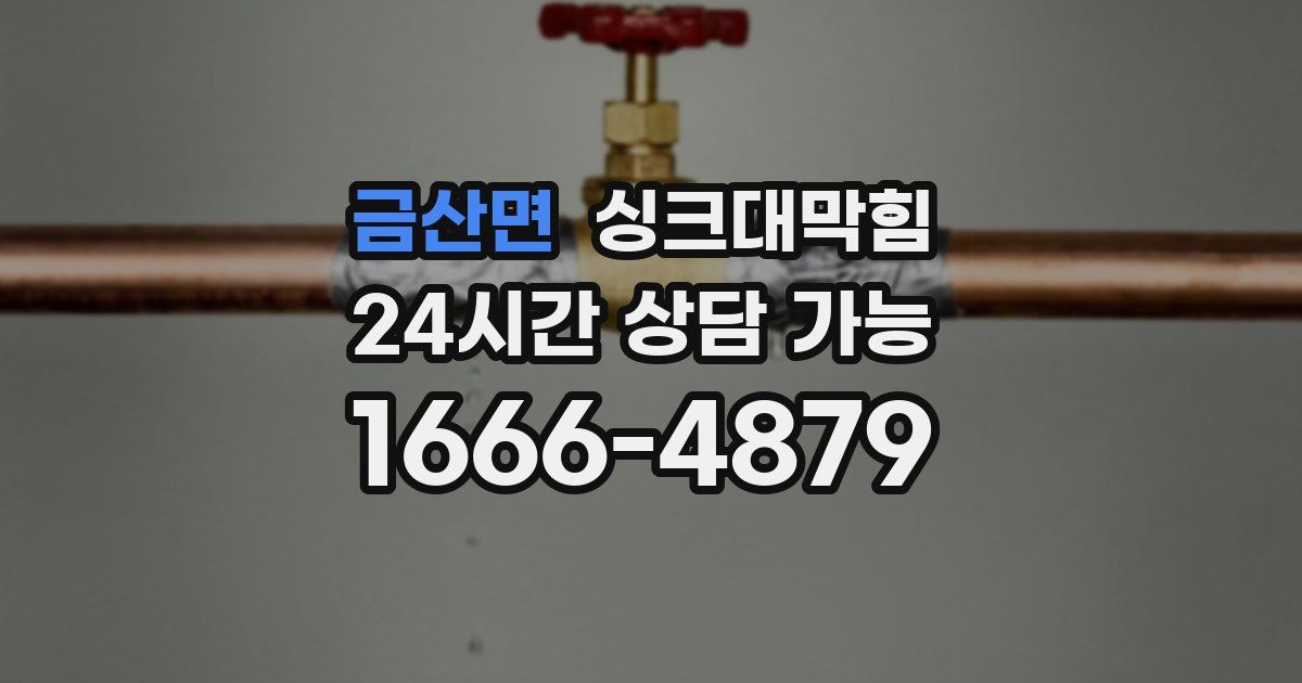 금산면 싱크대 뚫기