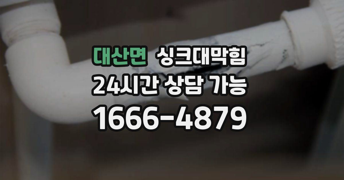 대산면 싱크대 뚫기