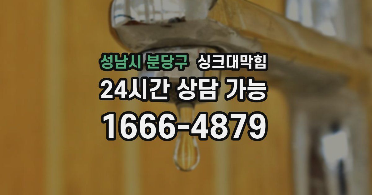 성남시 분당구 싱크대 뚫기