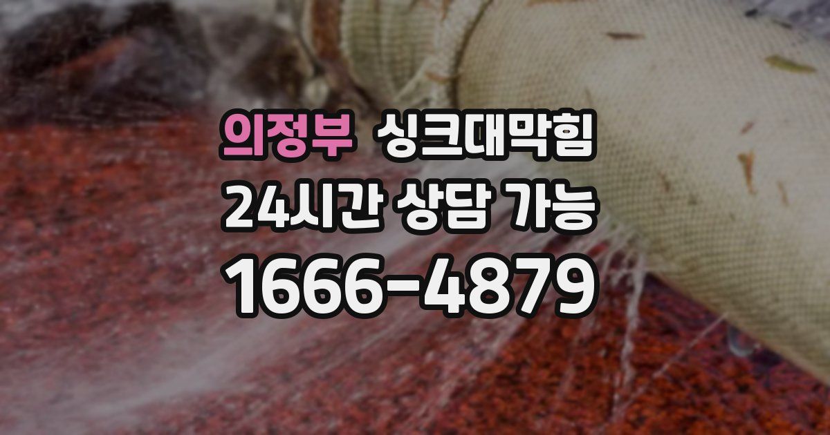 의정부 싱크대 뚫기