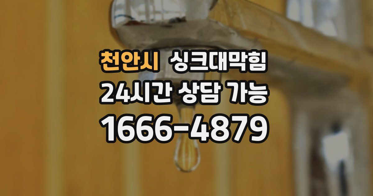 천안시 싱크대 뚫기