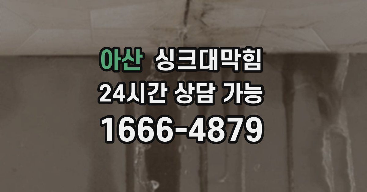 아산 싱크대 뚫기