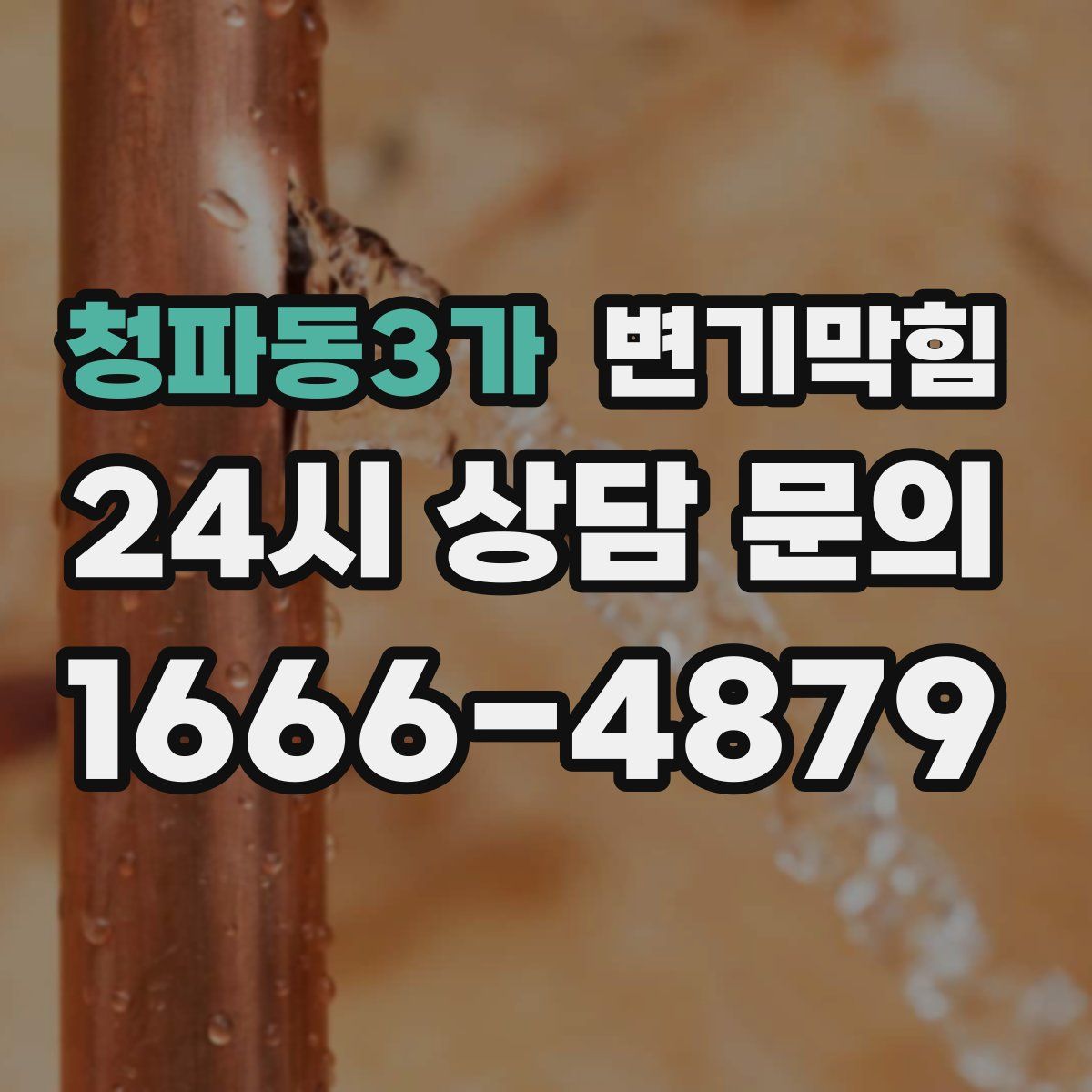 청파동3가 변기막힘