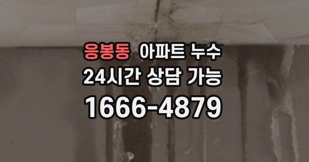 응봉동 아파트 누수