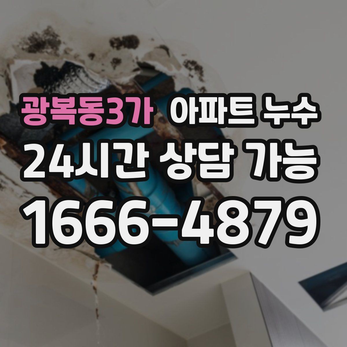 광복동3가 아파트 누수 냉장고 뒤쪽 바닥이 젖는 증상