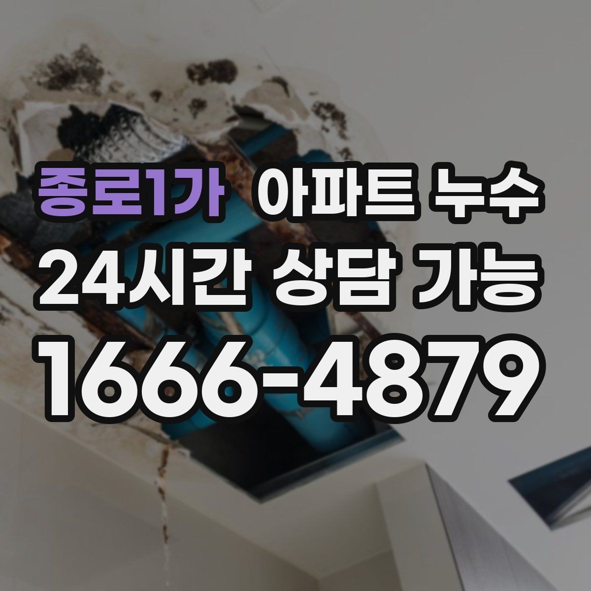 종로1가 아파트 누수 아래층 천장 얼룩이 생겼다고 할 때