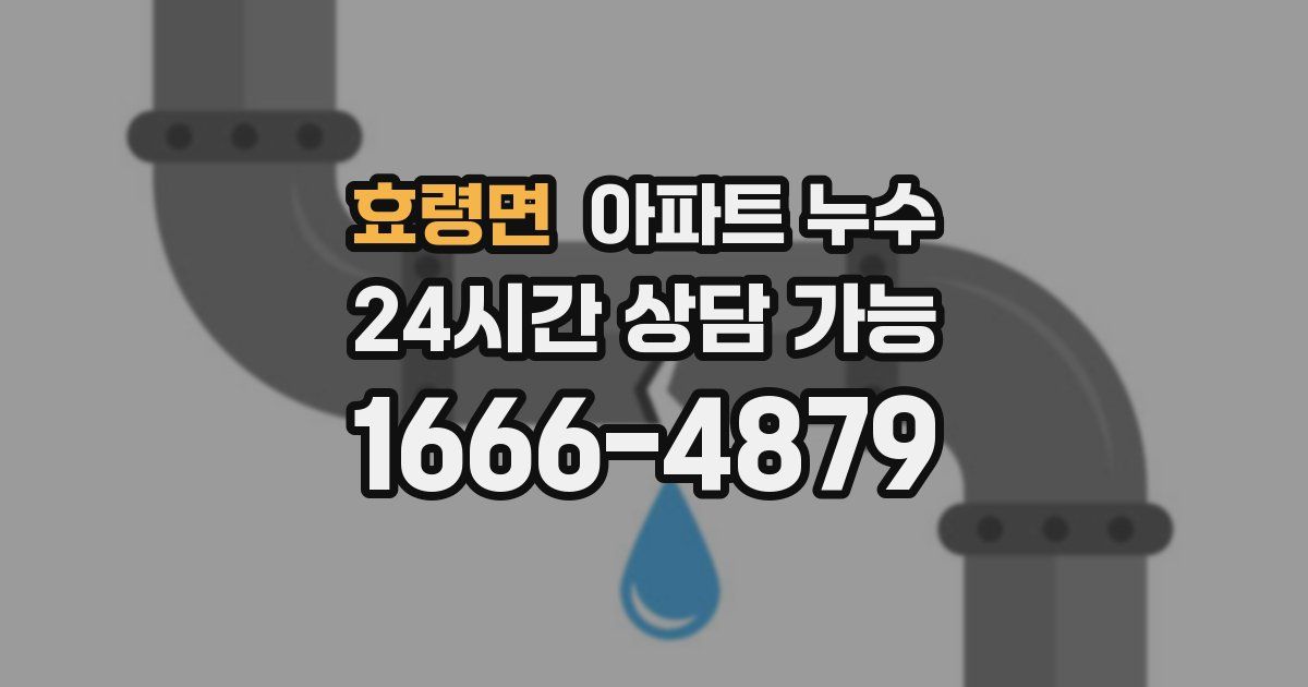 효령면 아파트 누수