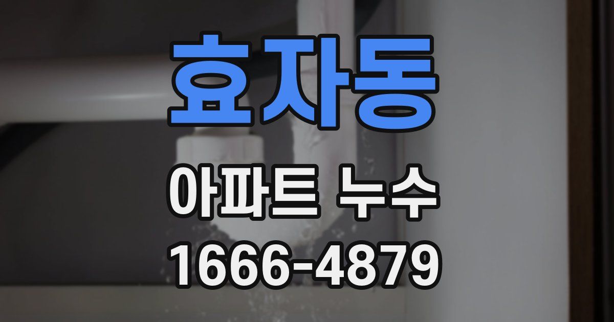 효자동 아파트 누수