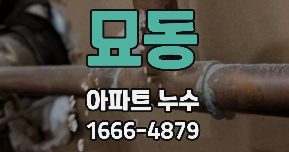 묘동 아파트 누수