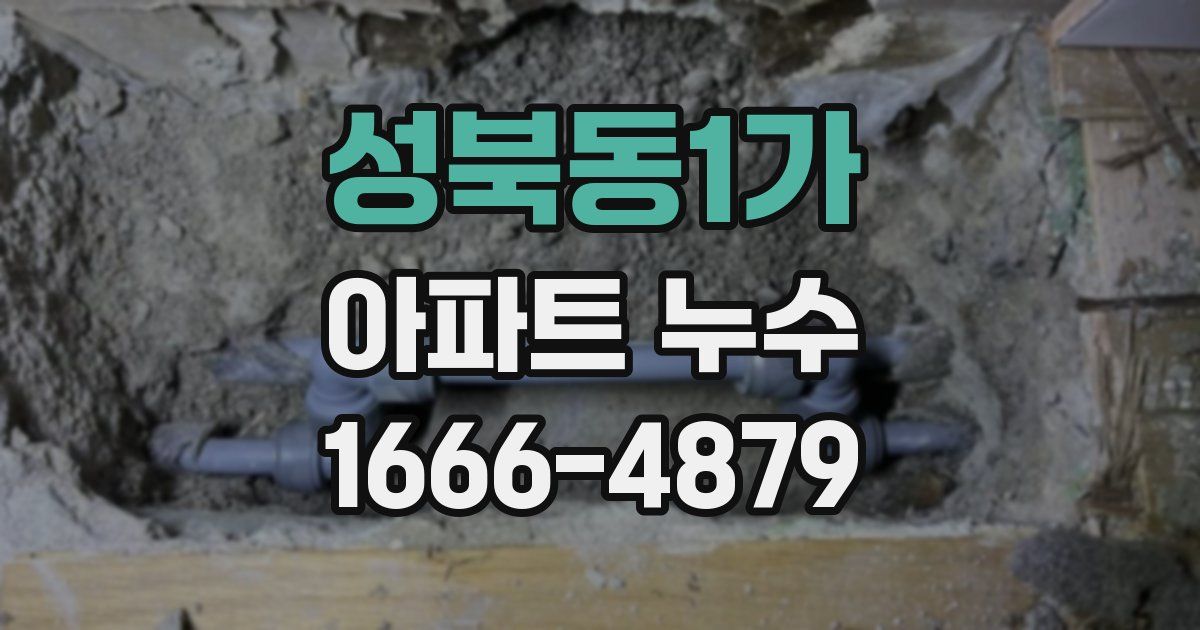 성북동1가 아파트 누수
