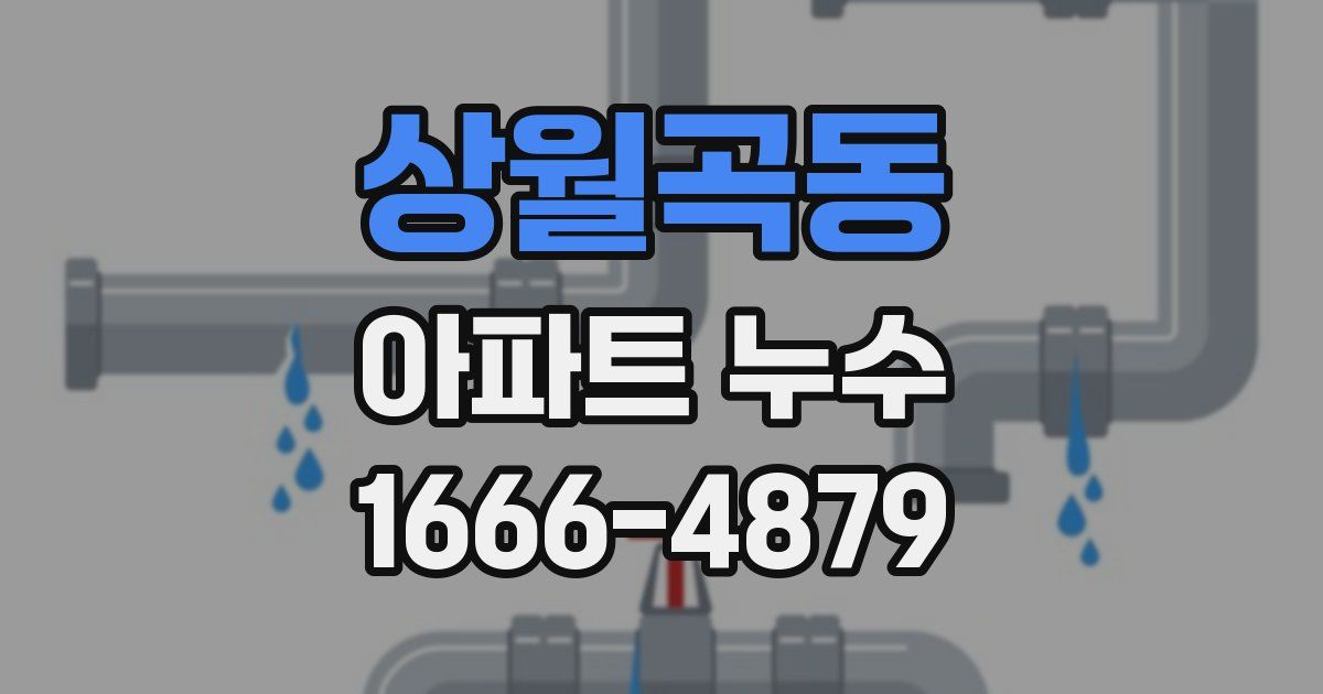 상월곡동 아파트 누수