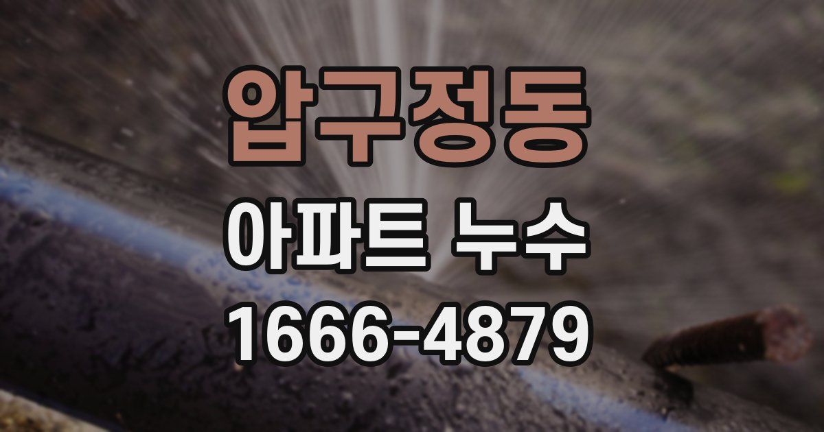 압구정동 아파트 누수