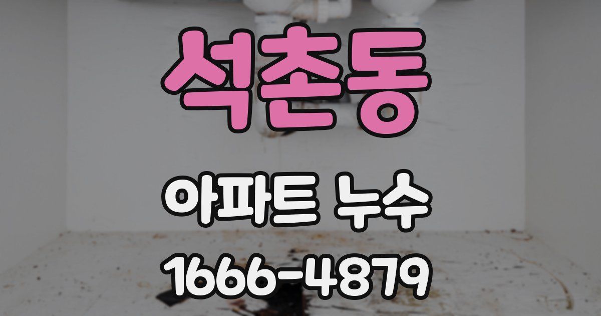 석촌동 아파트 누수