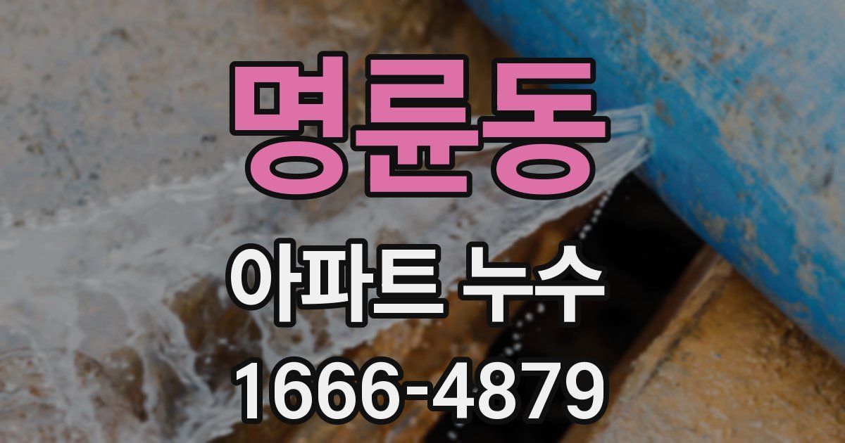 명륜동 아파트 누수
