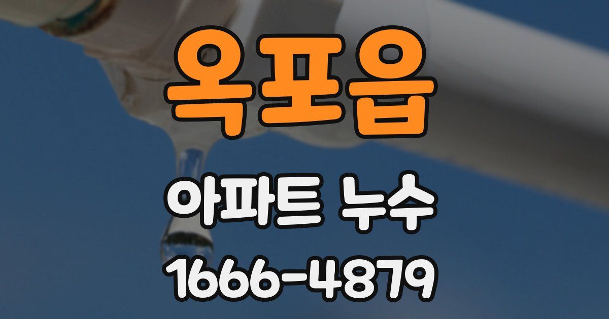 옥포읍 아파트 누수