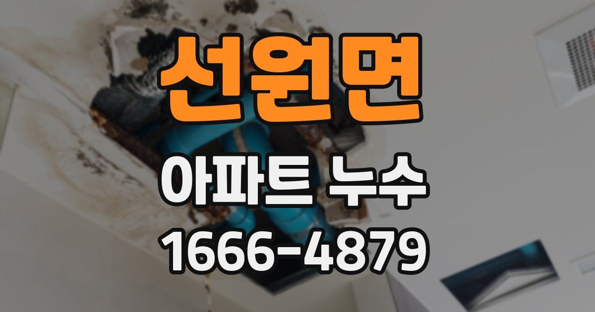 선원면 아파트 누수