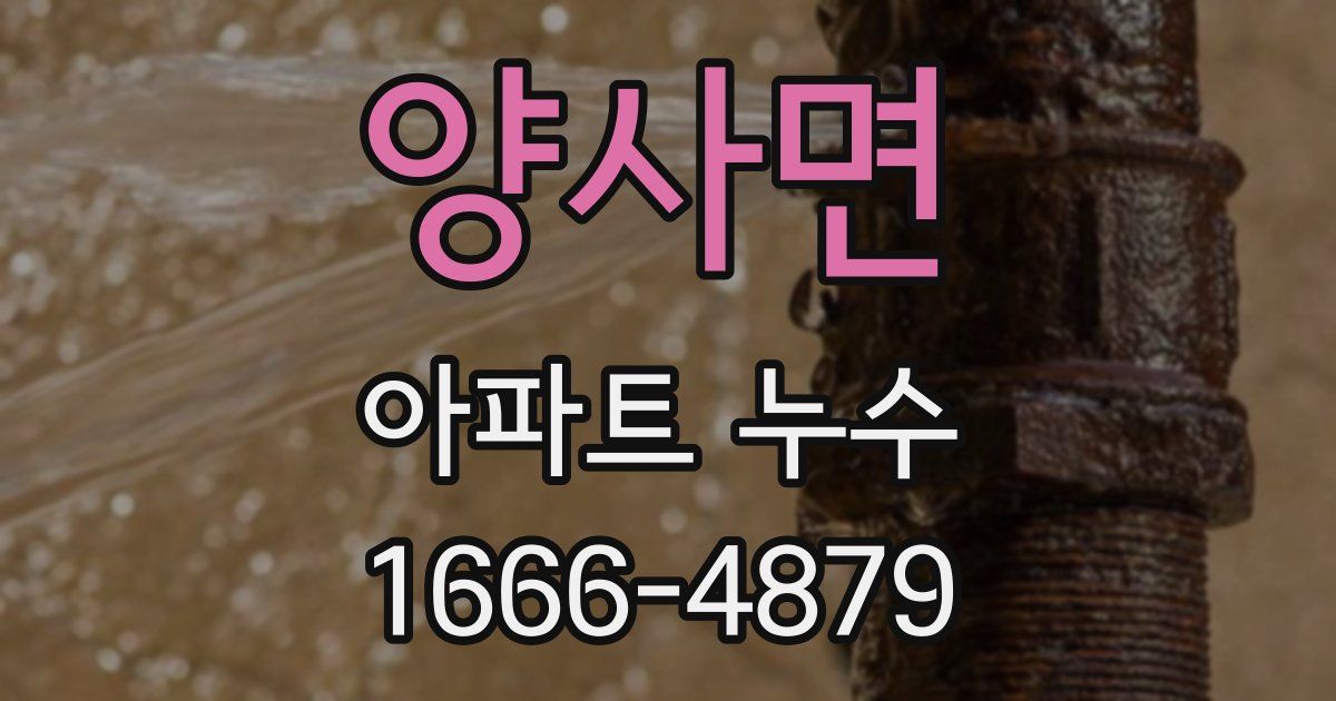 양사면 아파트 누수