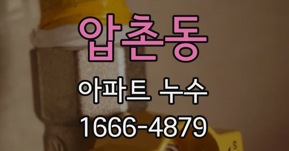 압촌동 아파트 누수
