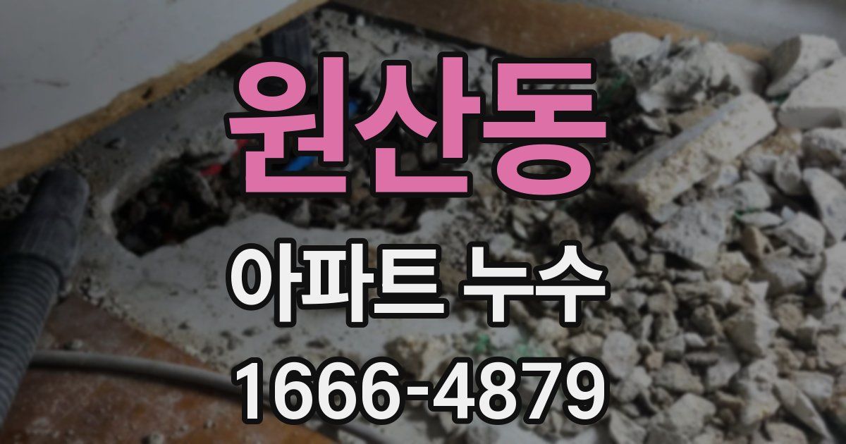 원산동 아파트 누수