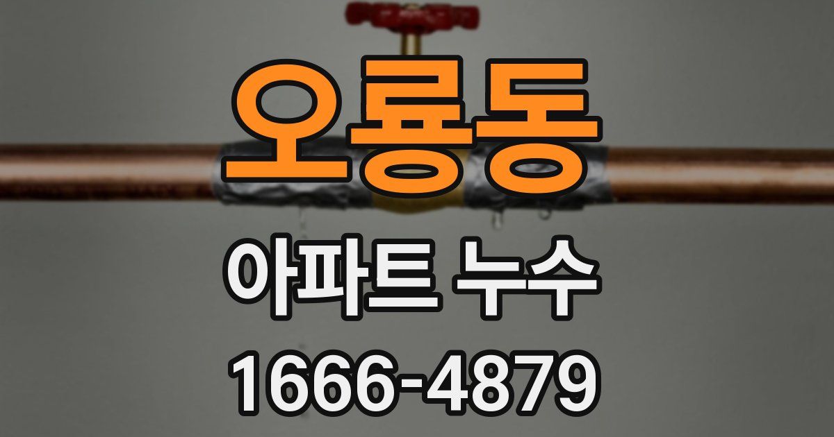 오룡동 아파트 누수