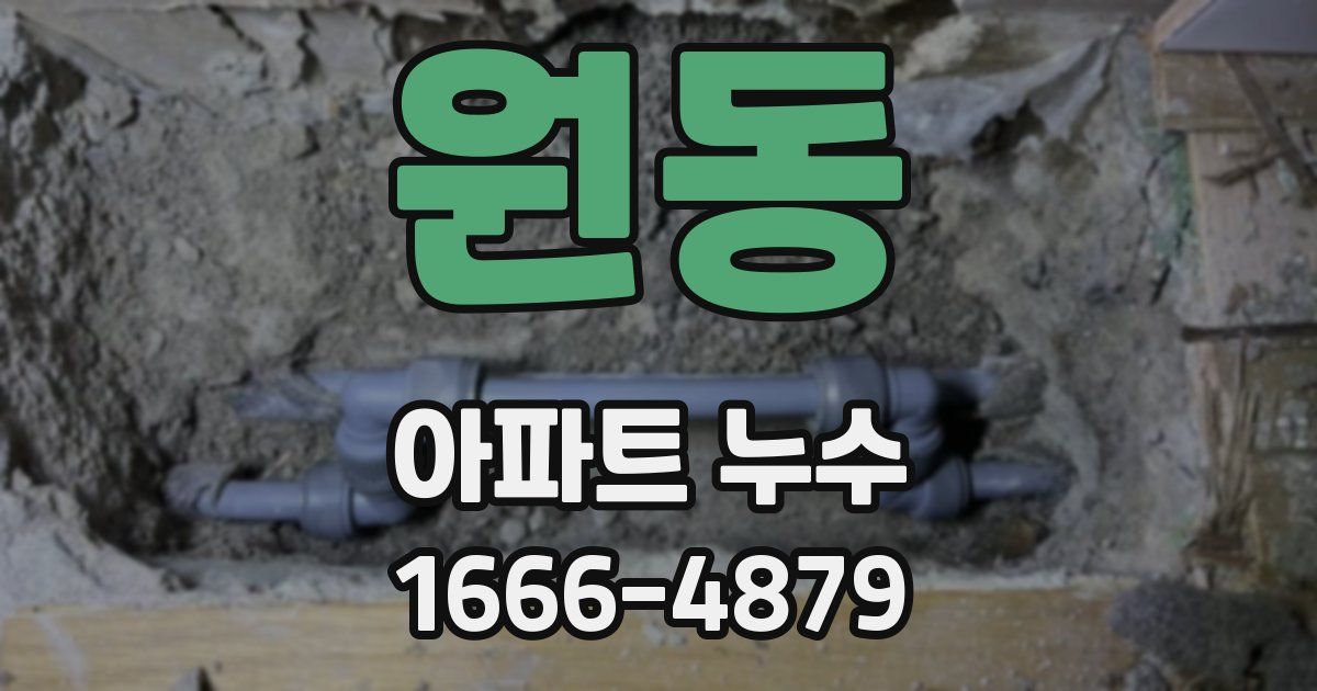 원동 아파트 누수