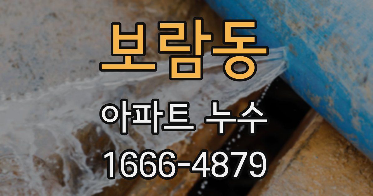 보람동 아파트 누수