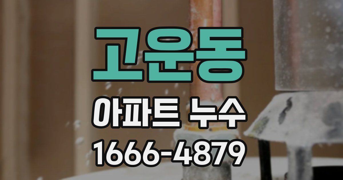 고운동 아파트 누수