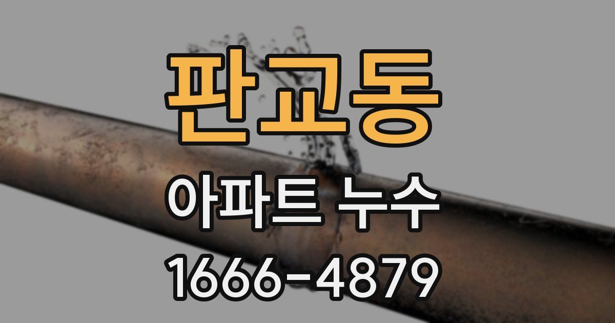 판교동 아파트 누수