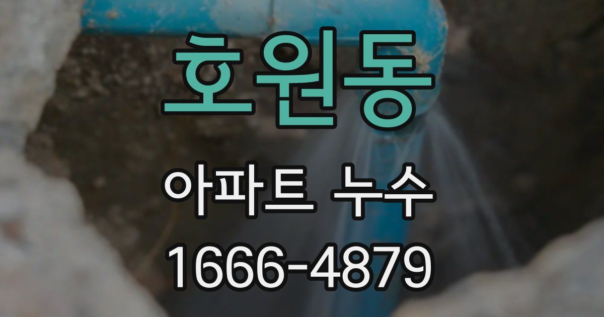 호원동 아파트 누수