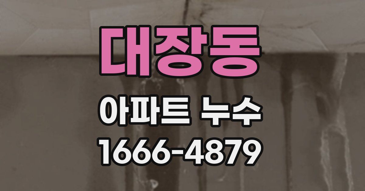 대장동 아파트 누수