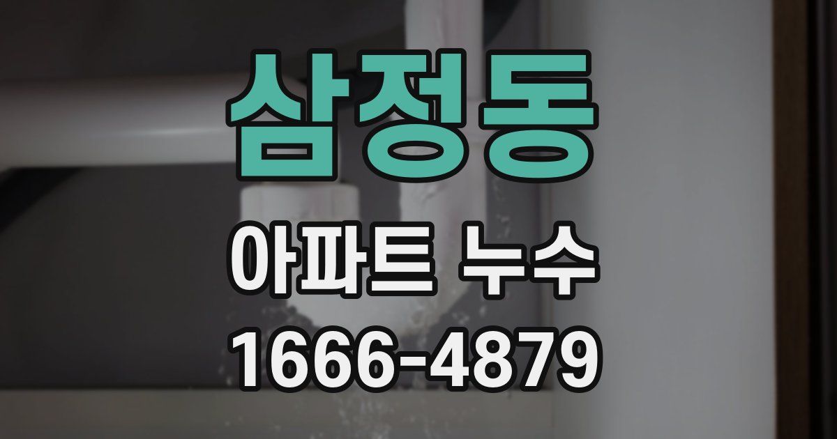 삼정동 아파트 누수