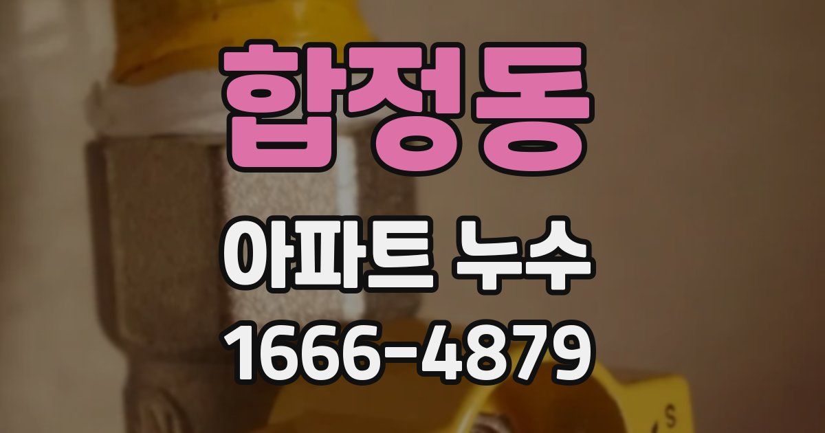 합정동 아파트 누수