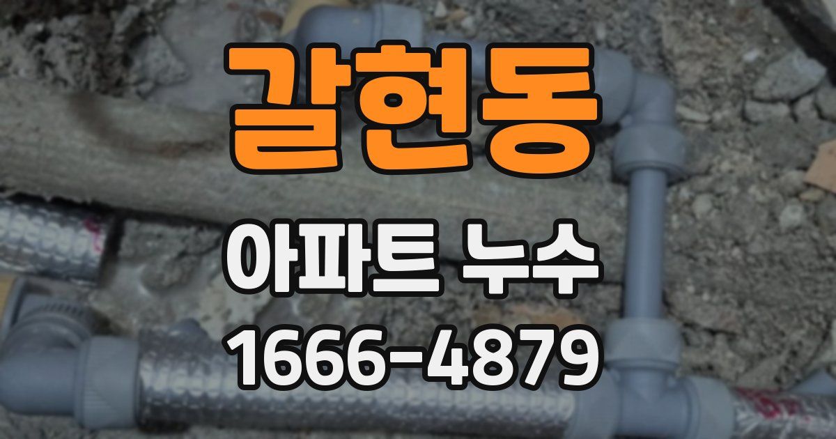 갈현동 아파트 누수
