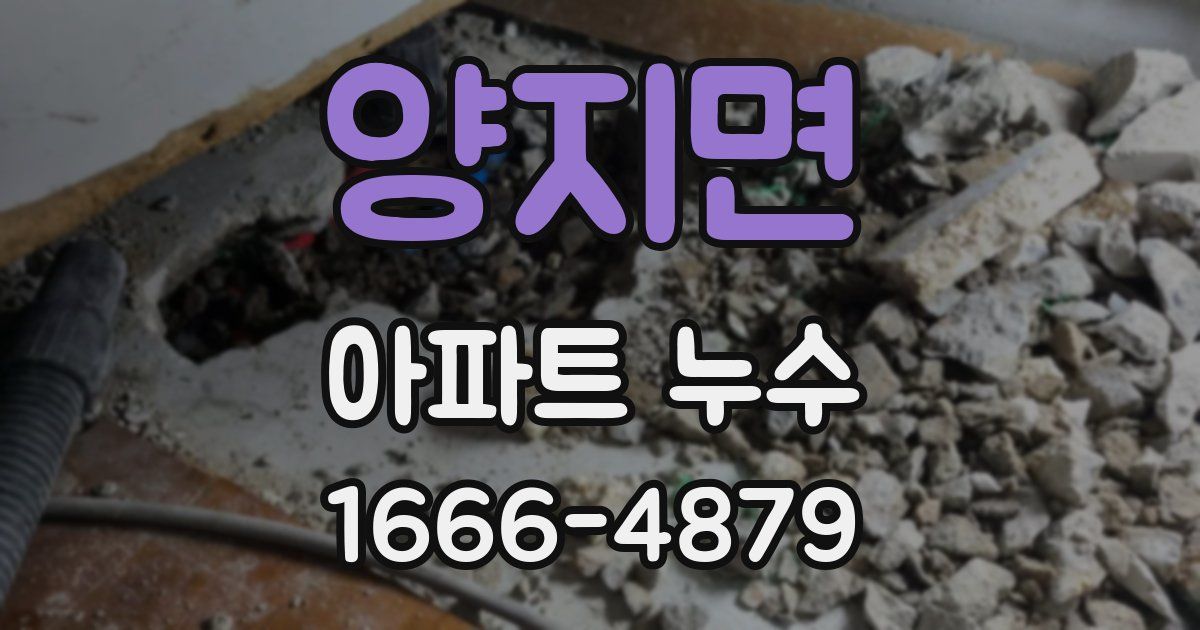 양지면 아파트 누수