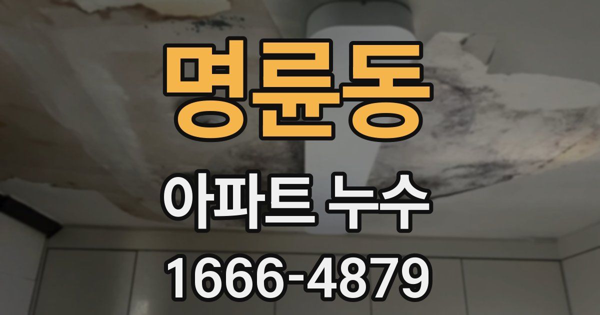 명륜동 아파트 누수
