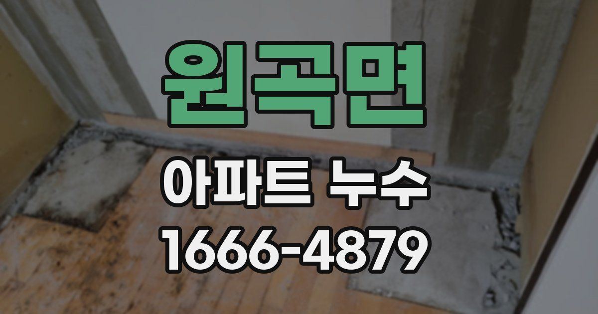 원곡면 아파트 누수