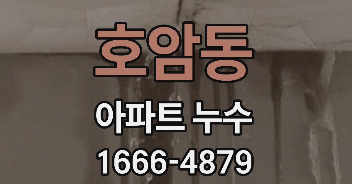 호암동 아파트 누수