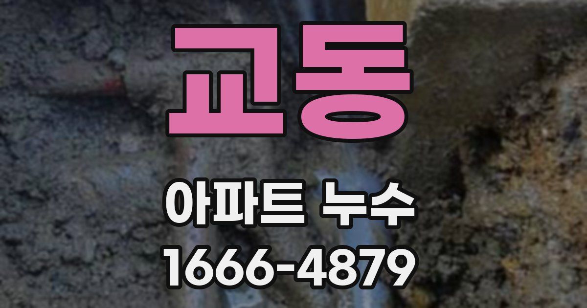교동 아파트 누수