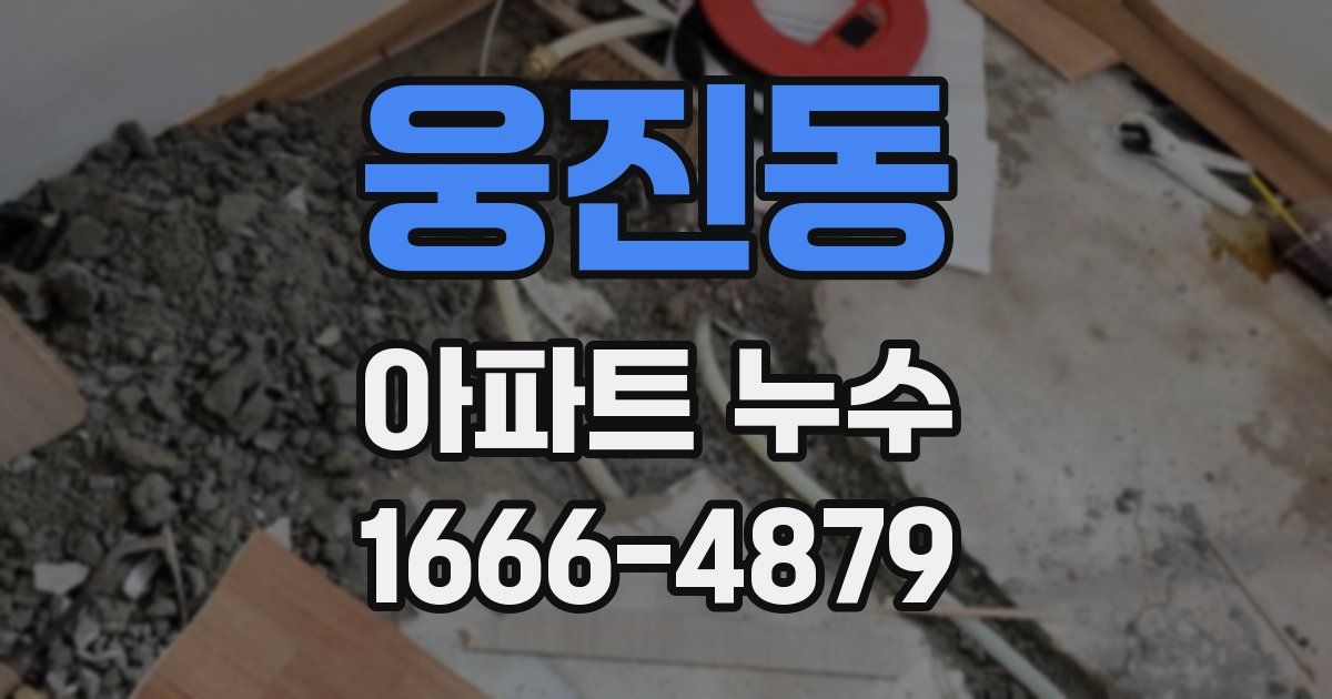 웅진동 아파트 누수