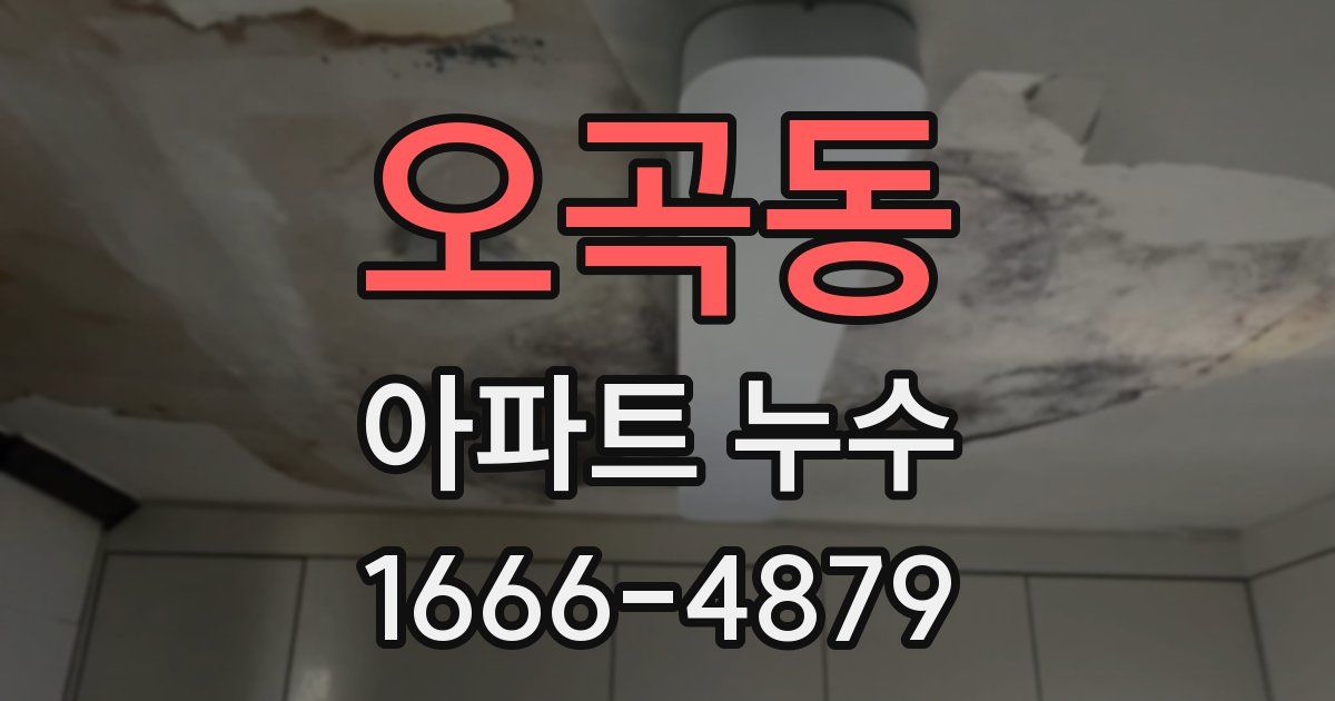 오곡동 아파트 누수