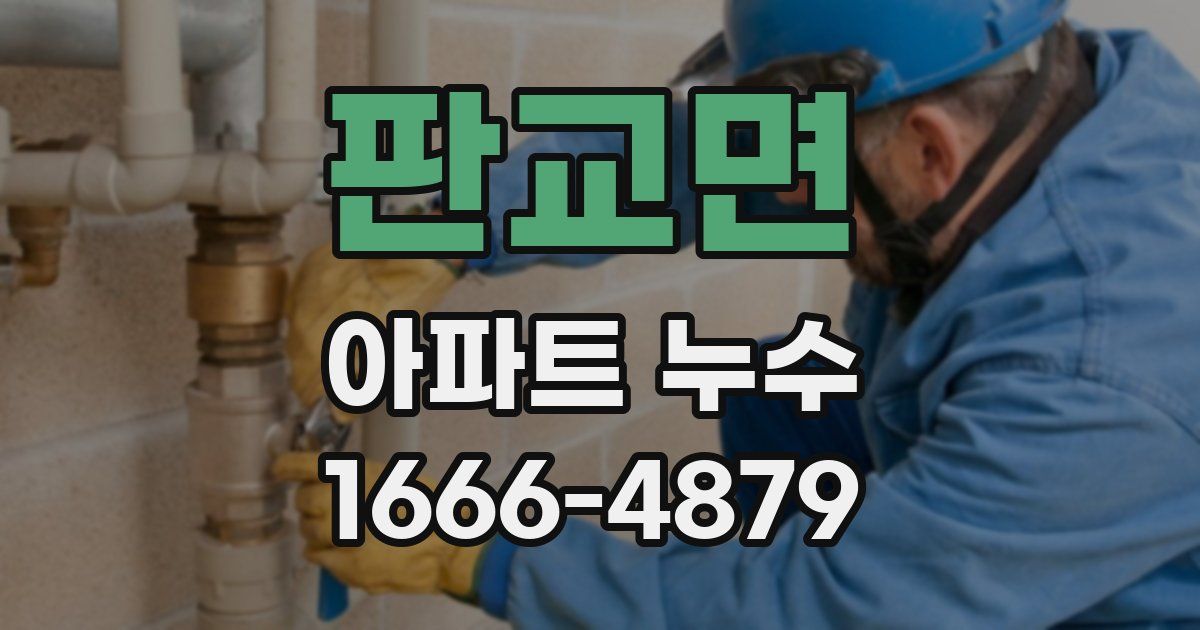 판교면 아파트 누수