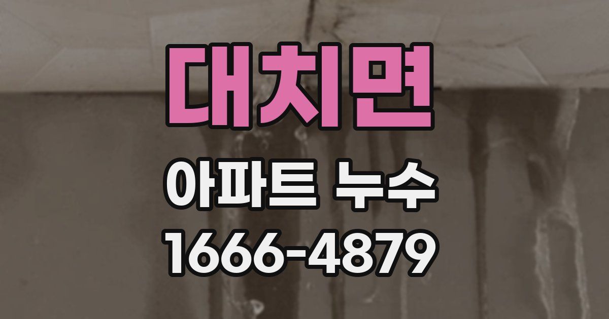 대치면 아파트 누수