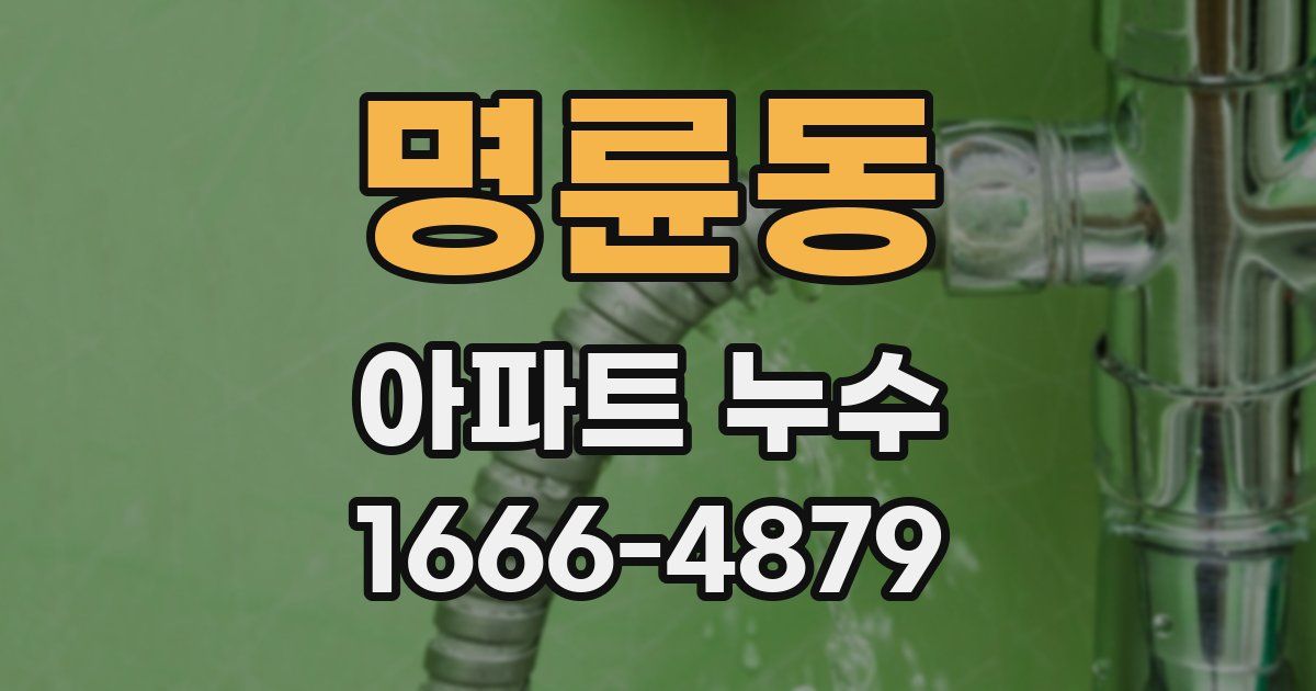명륜동 아파트 누수