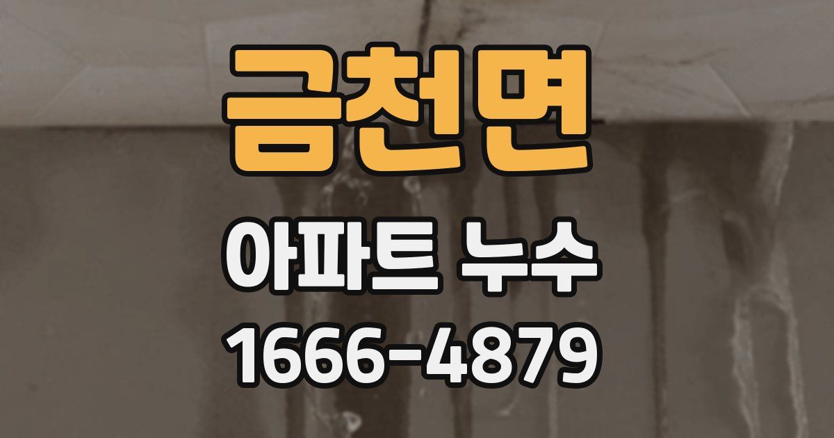 금천면 아파트 누수