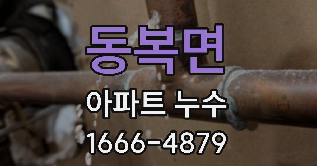 동복면 아파트 누수