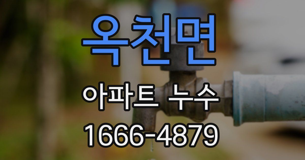 옥천면 아파트 누수