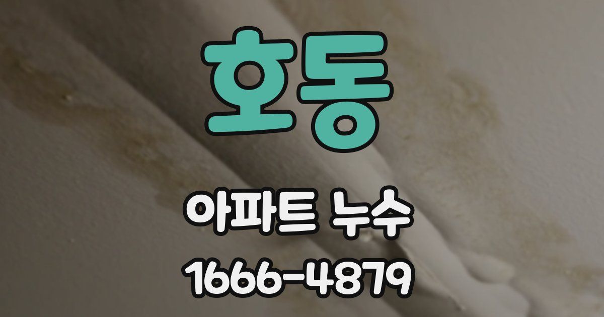 호동 아파트 누수