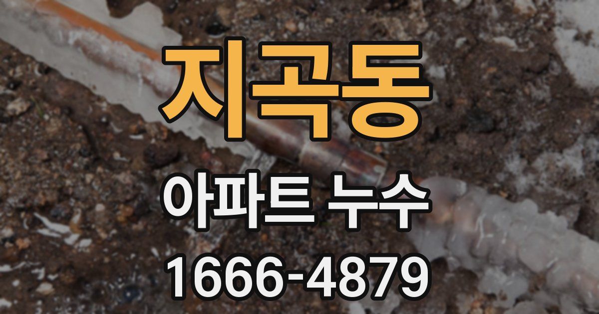 지곡동 아파트 누수