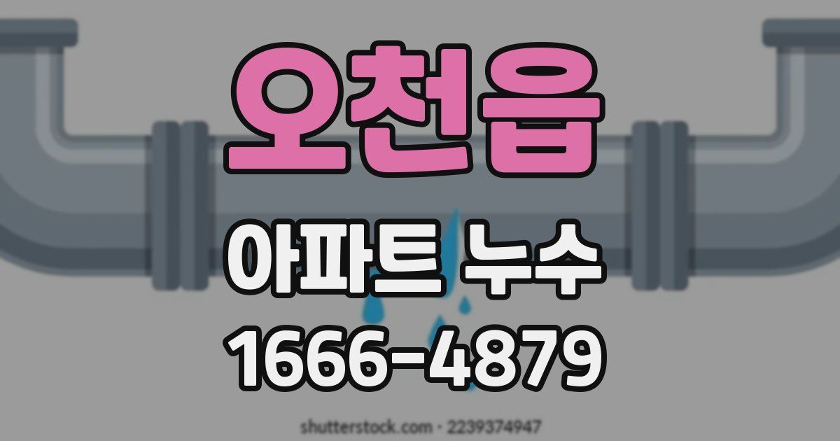 오천읍 아파트 누수