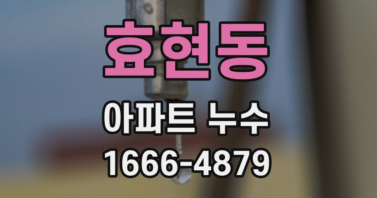 효현동 아파트 누수
